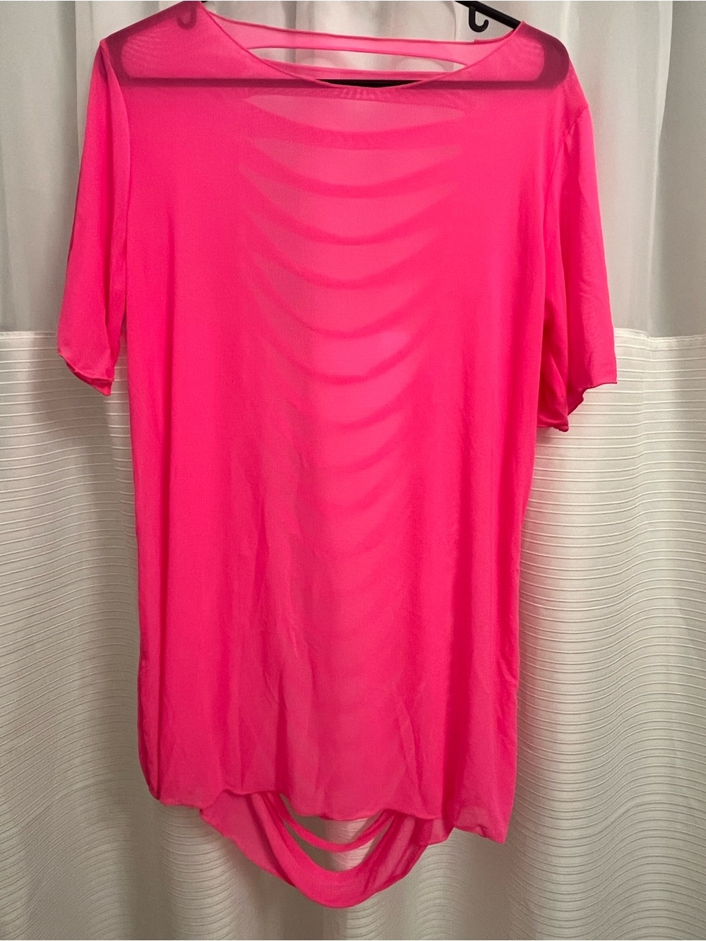 Shaina Ripped Hot Pink Mesh Cover-up